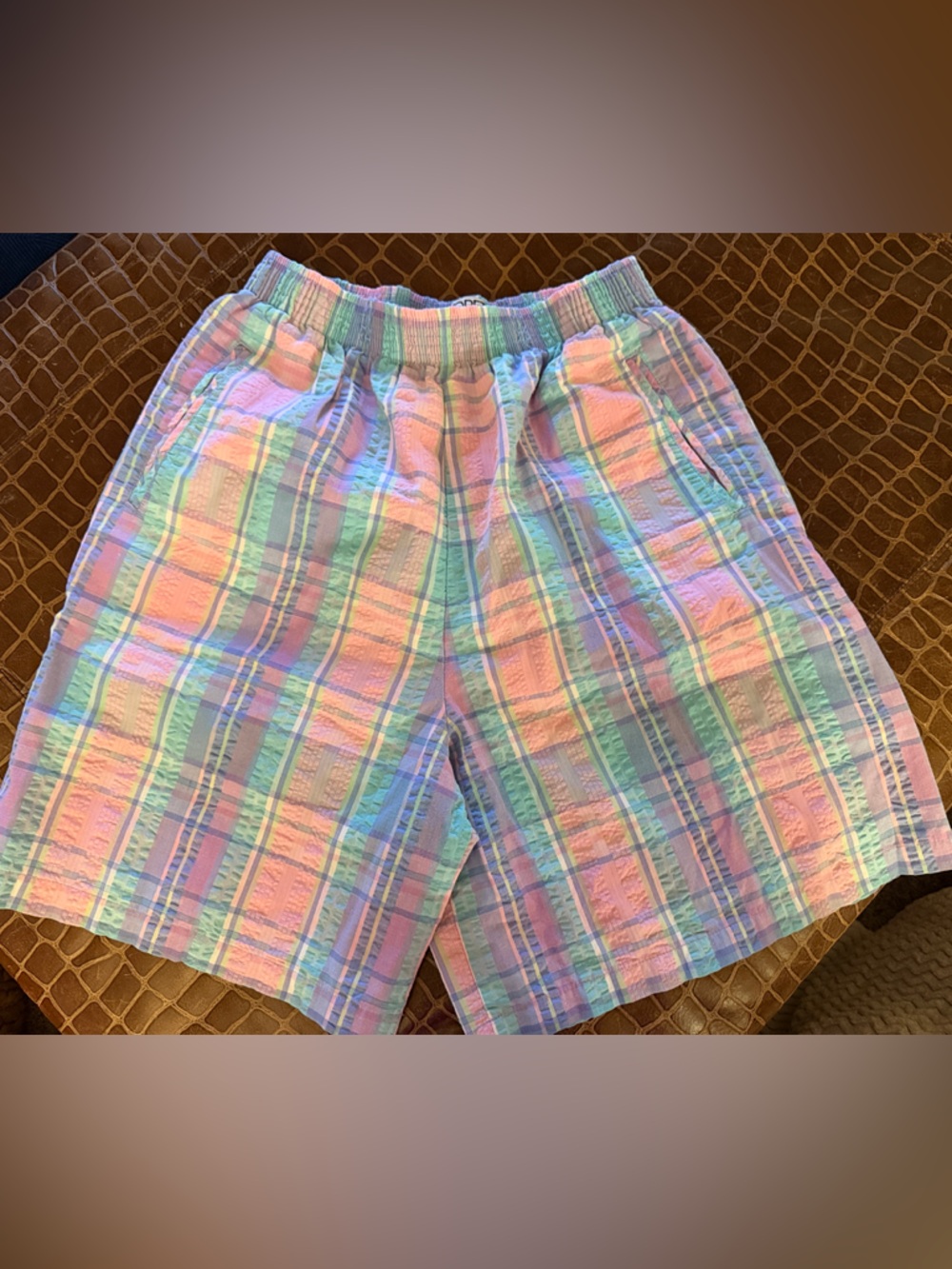 Vintage Koret Francisca Pastel Plaid Shorts in Lavender, Mint, Pink